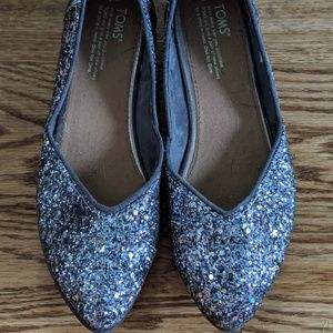 Toms Glitter Party Jutti Flats sz8